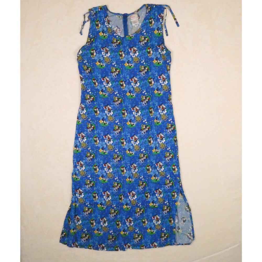 Disney Original Mickey & Minnie Maxi Dress Size L Hawaiian Tropical Vacation